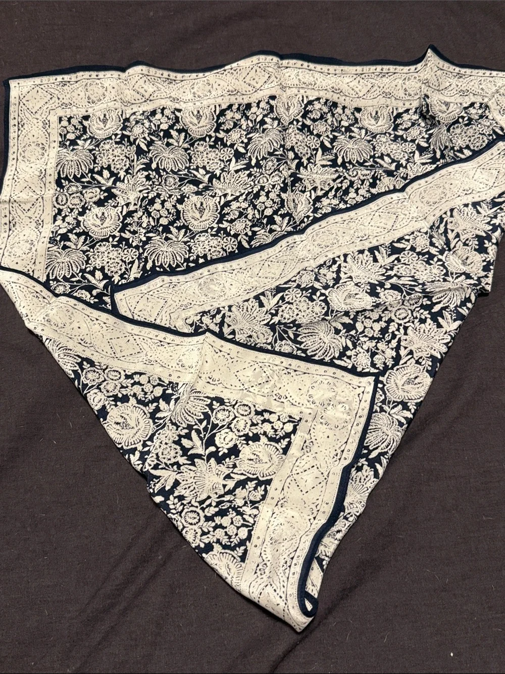MADEWELL Navy and White Floral Bandana Scarf